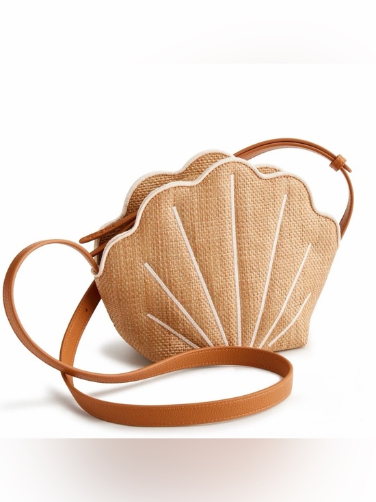 Vera Bradley Handbags - Vera Bradley Shell Crossbody Woven Faux Straw